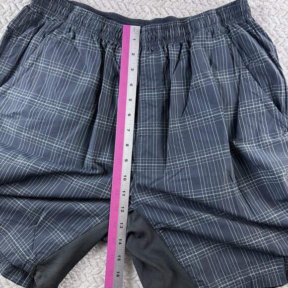 Nike Flex Vent Training Drawstring Shorts Blue Plaid Men's Size XL Embroidered - Picture 6 of 10